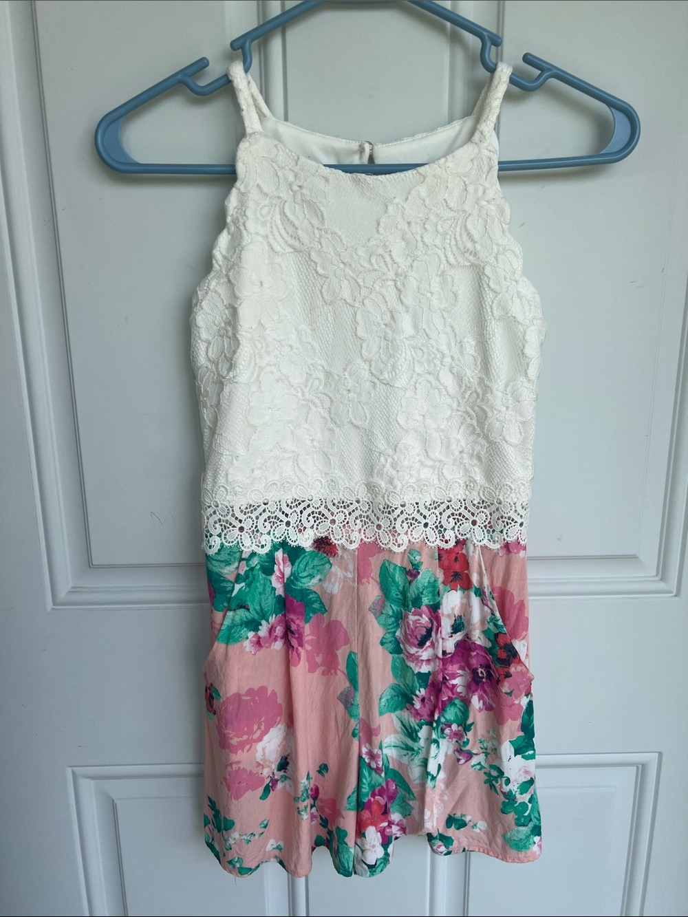 Amy Byer White Lace Romper